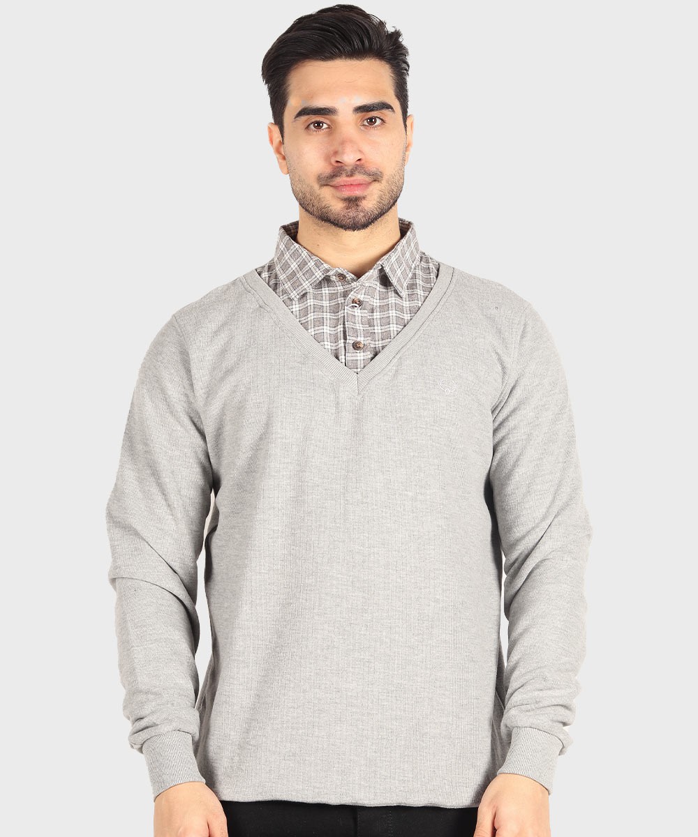 پلیور مردانه یقه هفت و داخل پیراهن 2079