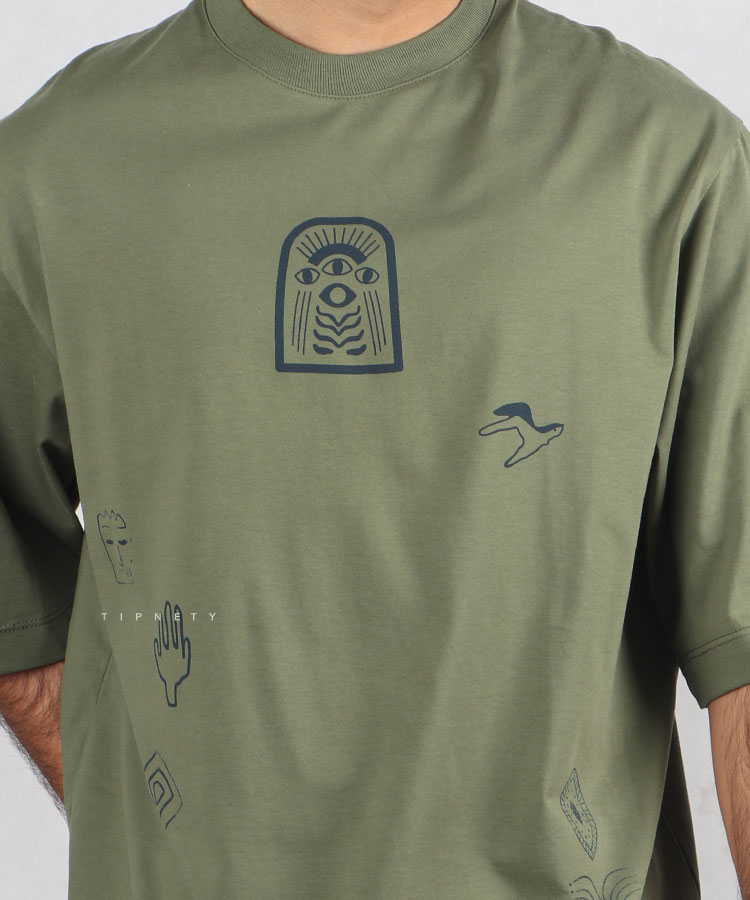                                                                                                         سبز استخوانی مشکی تیشرت لش 1336  - تصویر 4