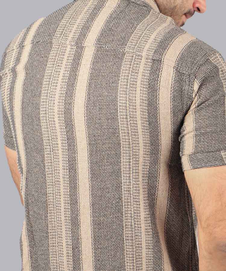                                                                                                                         شکلاتی نفتی سبز آبی خاکی صدری پیراهن آستین کوتاه فیت 0697  - تصویر 11