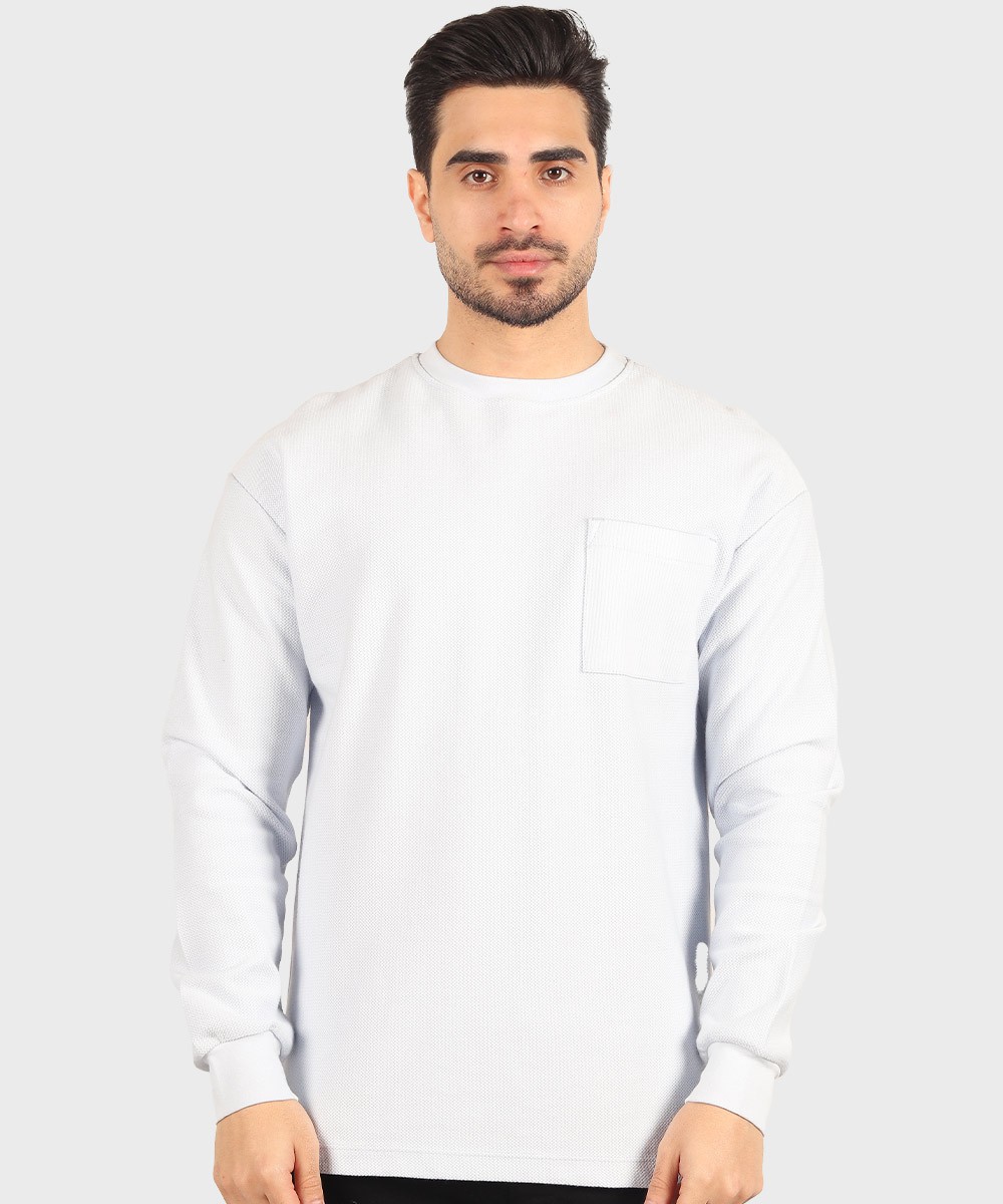 تیشرت آستین بلند مردانه بافت ریز 5294