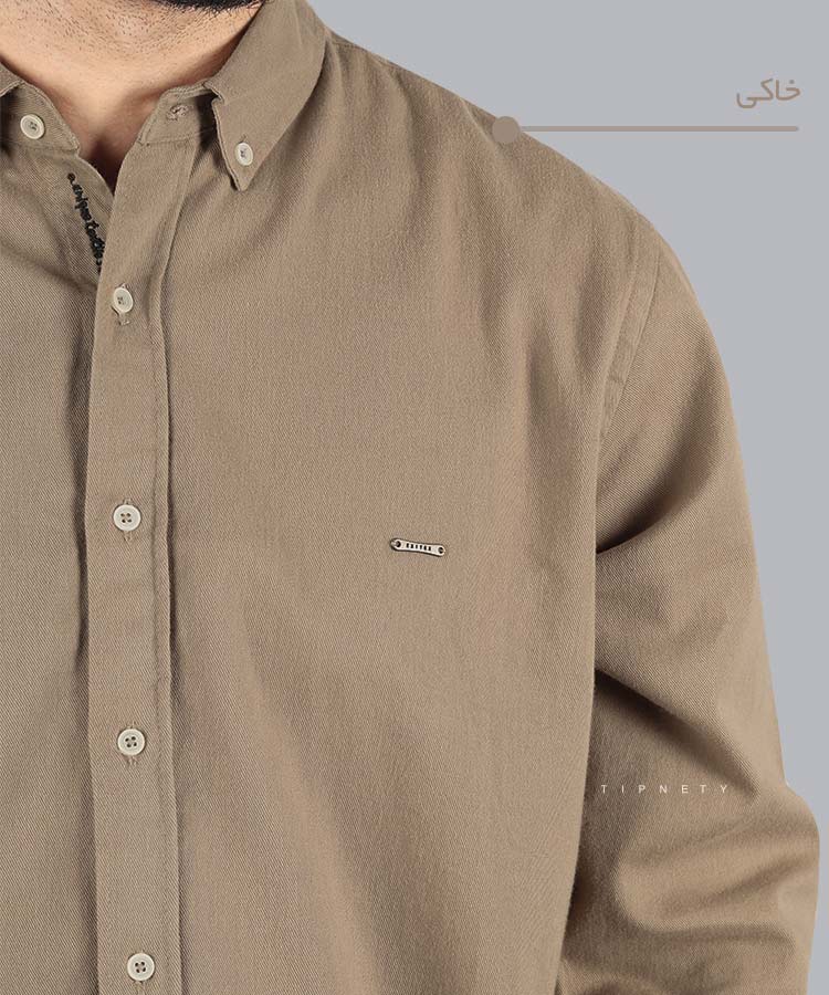                                                 مشکی آبی روشن صدری خاکی سفید پیراهن آستین بلند فیت 5233  - تصویر 8