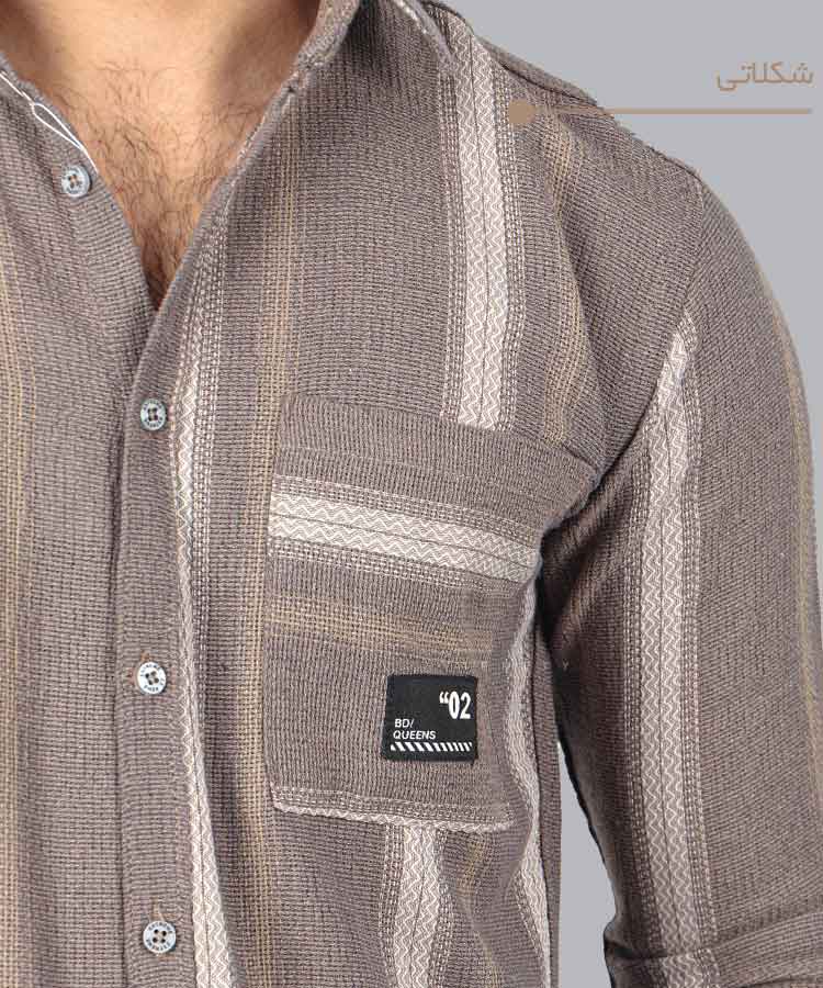                                                                                                       خاکی شکلاتی طوسی نسکافه ای سورمه ای پیراهن آستین بلند فیت 0126  - تصویر 7