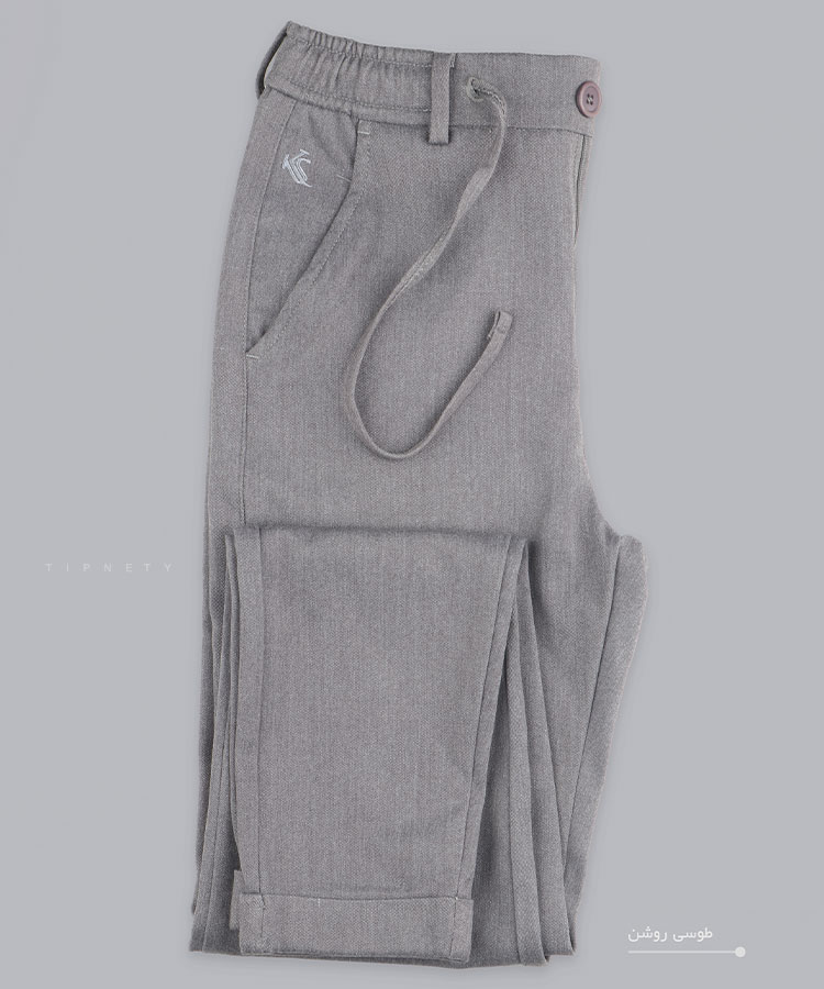                                                                                                                                     شتری طوسی روشن طوسی تیره سورمه ای مشکی شلوار کتان فیت 3215  - تصویر 4