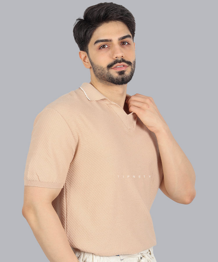                                                                                                                         مشکی سبز طوسی شیری نسکافه ای تیشرت یقه دار 3212  - تصویر 3