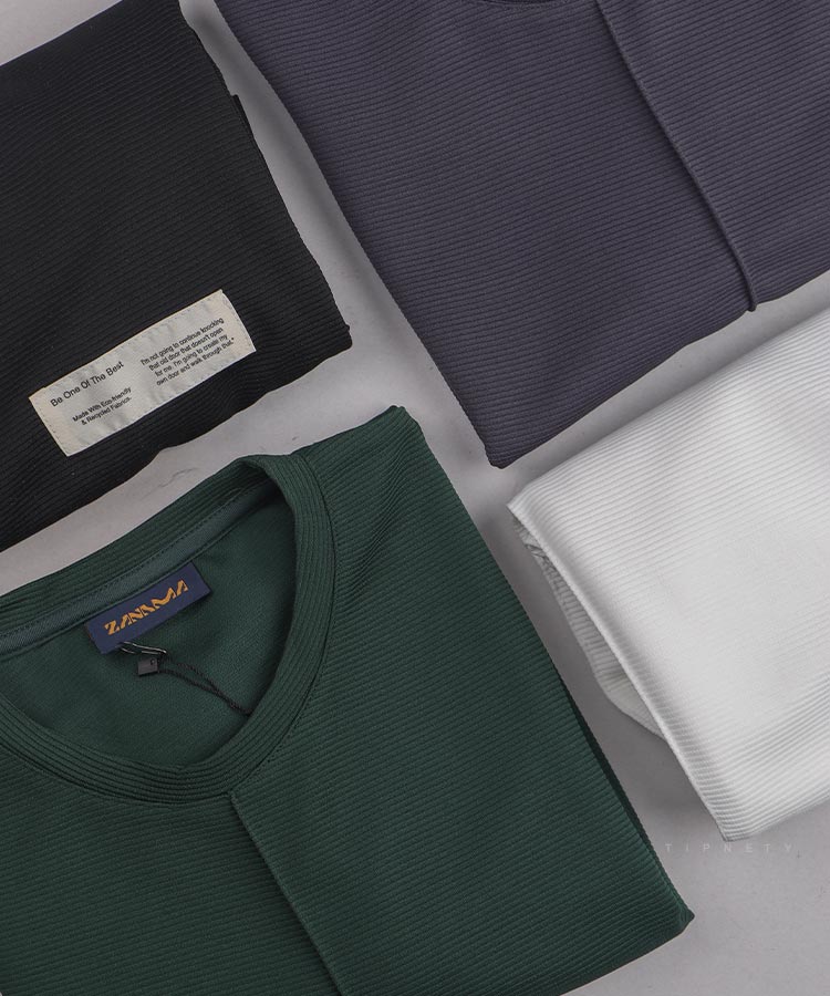                                         یشمی مشکی سفید نوک مدادی تیشرت بیسیک 1167  - تصویر 4