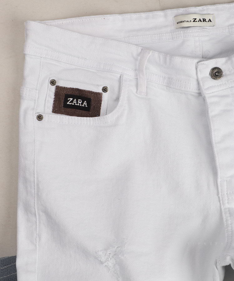 شلوار جین اسکینی مردانه سفید 0455