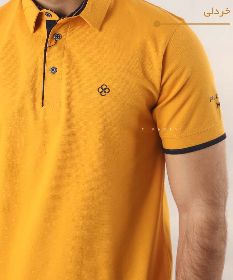                                                                                           خردلی زرد آجری لیمویی تیشرت یقه دار 6203  - تصویر 4
