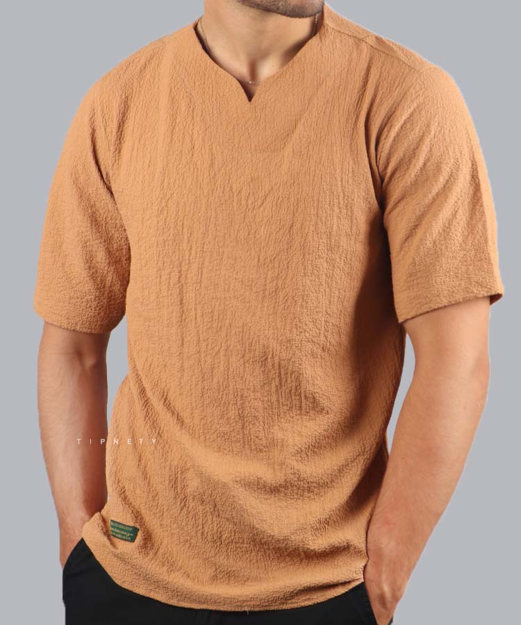 تیشرت کوبایی ساده مردانه 5245