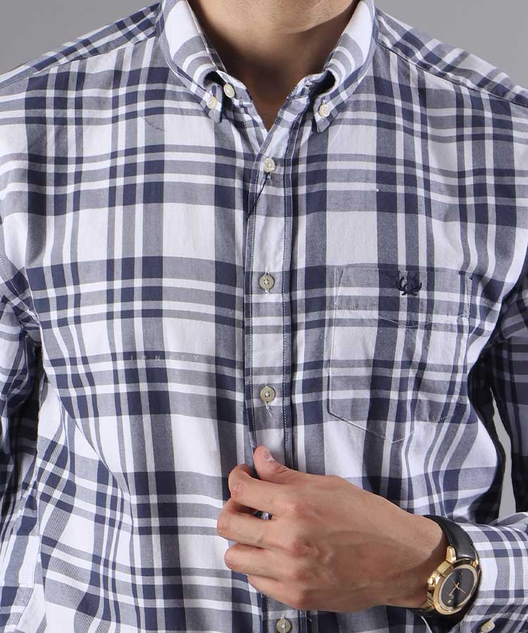 پیراهن آستین بلند مردانه چهارخانه 0964