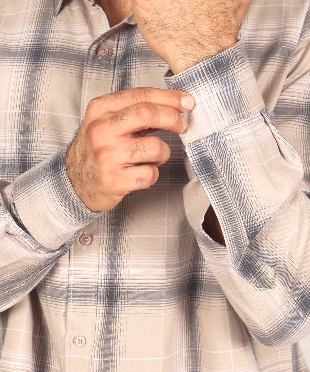                                                                                                                                 سورمه ای طوسی تیره طوسی روشن سبز کرم پیراهن آستین بلند فیت 0324  - تصویر 15