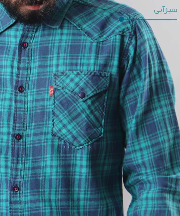 پیراهن مردانه آستین بلند چهارخانه 0776
