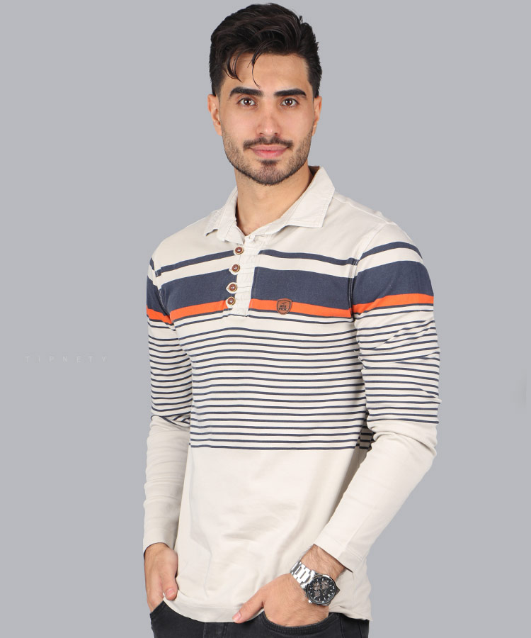 تیشرت یقه دار مردانه آستین بلند 1253