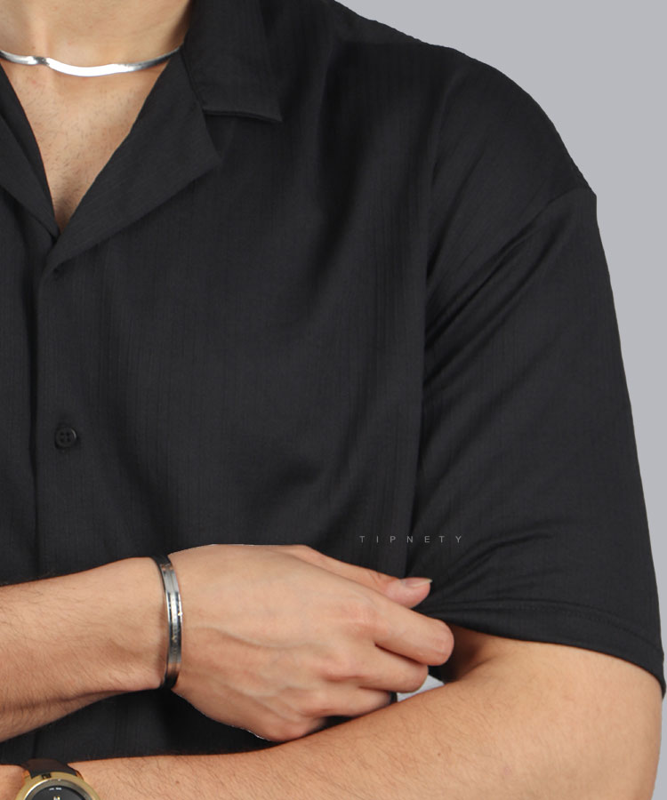                               مشکی سفید پیراهن یقه انگلیسی 1832  - تصویر 4