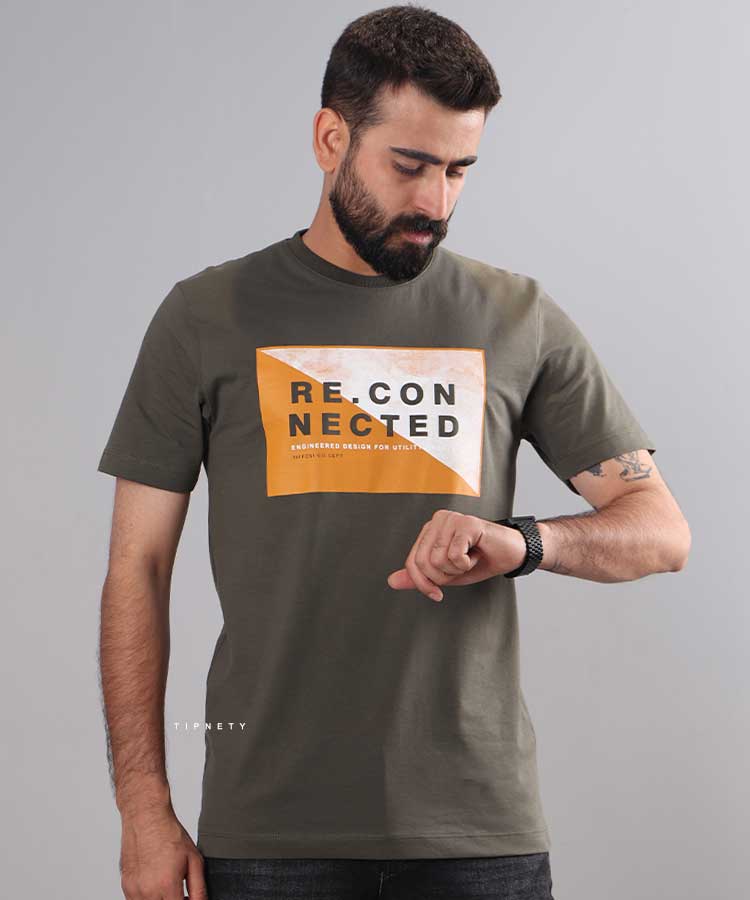تیشرت طرح دار مردانه ری کانکت 1168