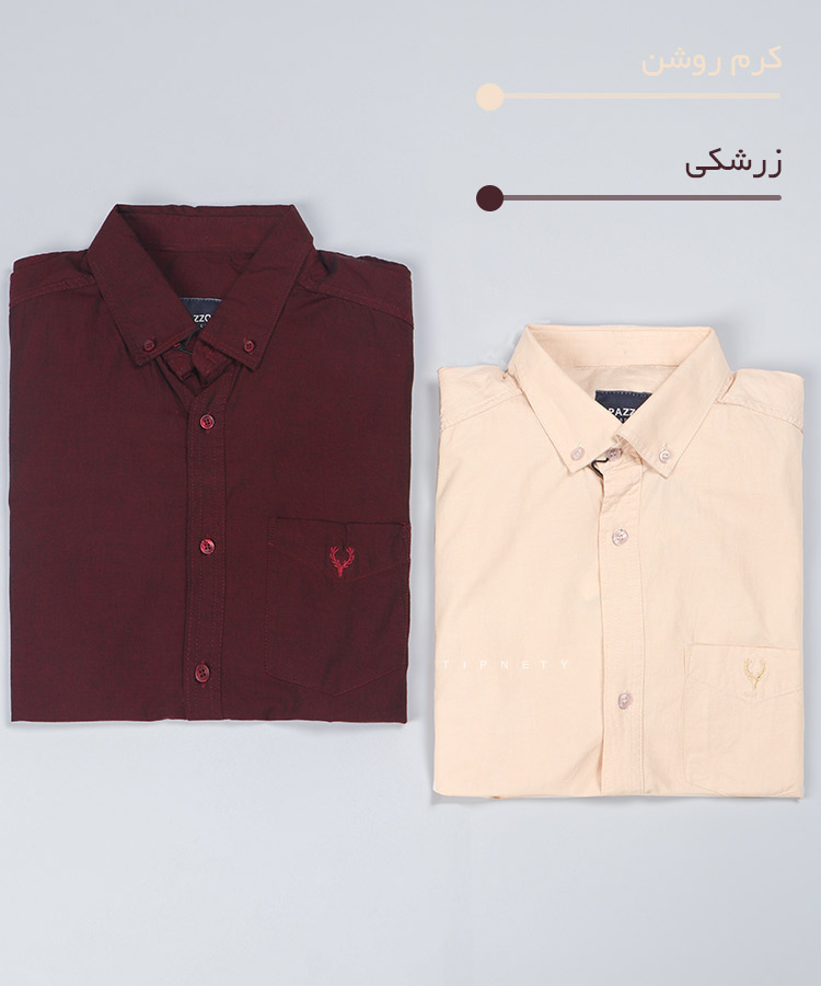                                                                                                                                                       زرشکی آبی روشن کرم روشن کاربنی نفتی ذغالی طوسی روشن پیراهن آستین کوتاه کلاسیک 1403  - تصویر 6
