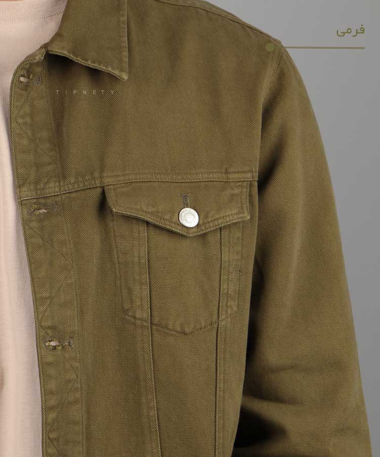                                                                                                                                                                                                                                                                                                                                                                                                                                                                                                                                                     فرمی استخوانی زیتونی مشکی کرم قهوه ای آجری   زمستانه کت کتان 5229  - تصویر 8