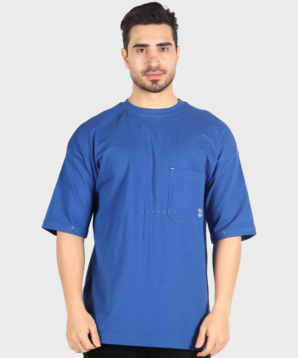 تیشرت باکسی مردانه ساده و تک جیب 1721