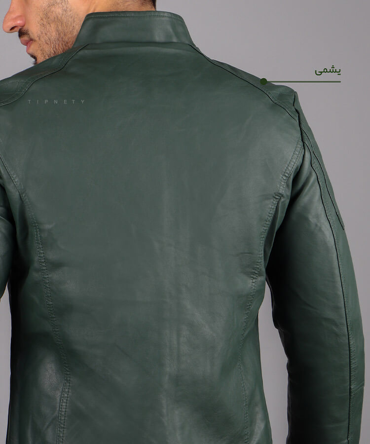                                                                                                                                               شکلاتی یشمی     مشکی زمستانه کت چرم 2318  - تصویر 12