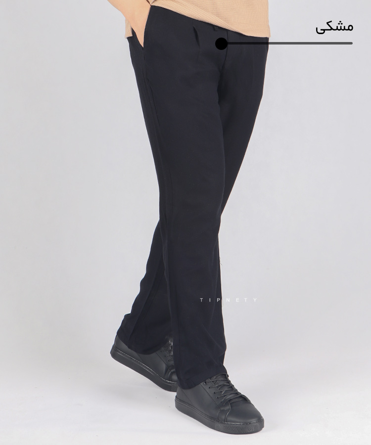                                                                                                                                                                                                                                           خاکی استخوانی زیتونی سبز کرم سفید مشکی لجنی شلوار پارچه ای لینن 0072  - تصویر 8