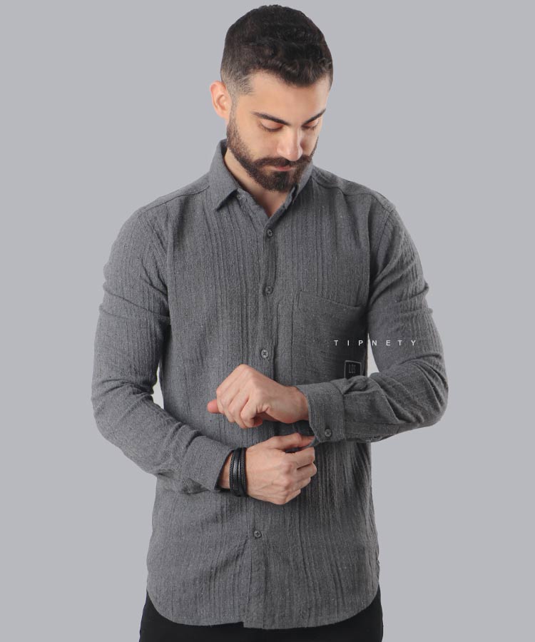 پیراهن آستین بلند لش مردانه کنفی 0229 پیراهن آستین بلند لش مردانه کنفی 0229