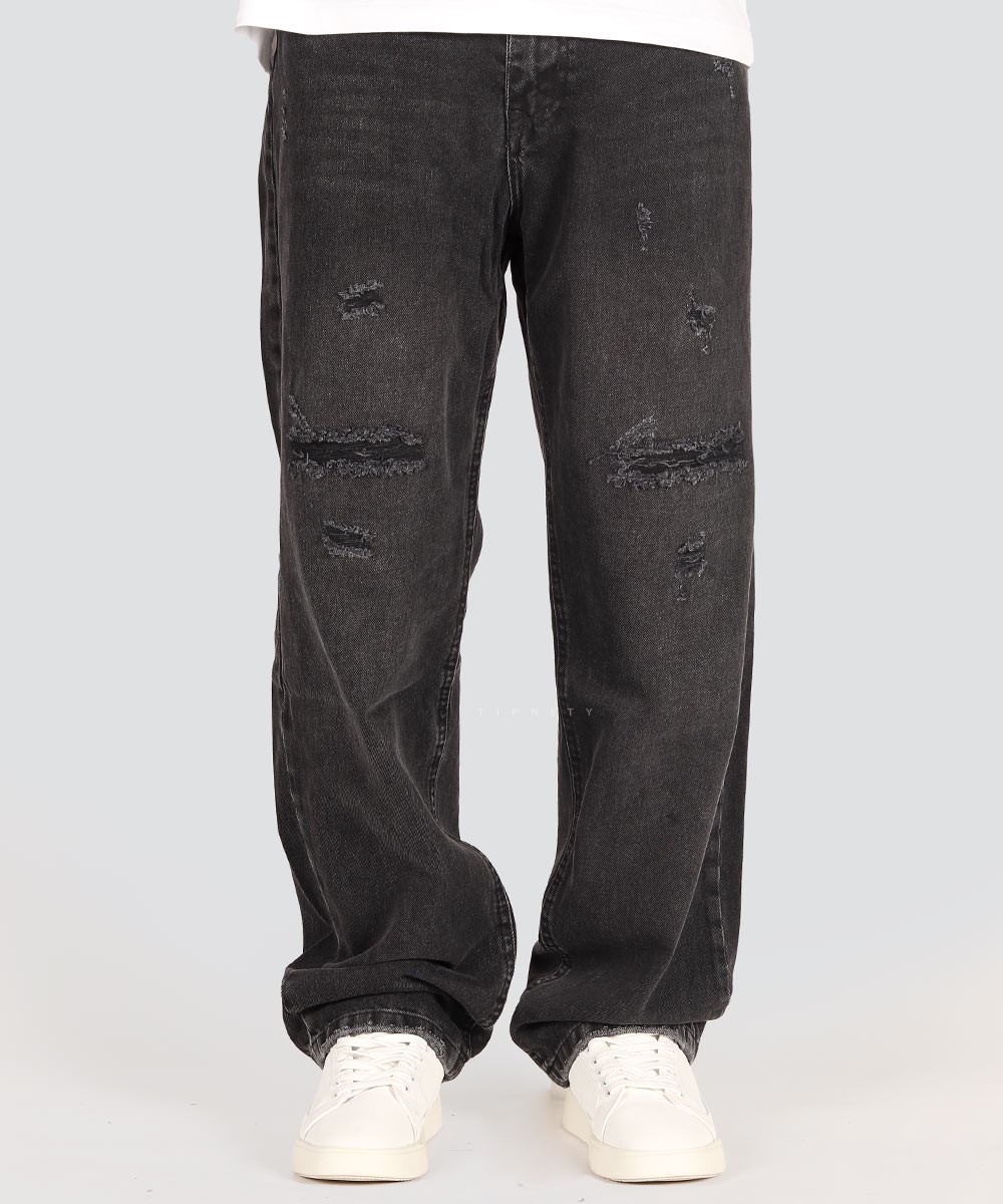 شلوار جین نیم بگ مردانه زاپ دار 3523