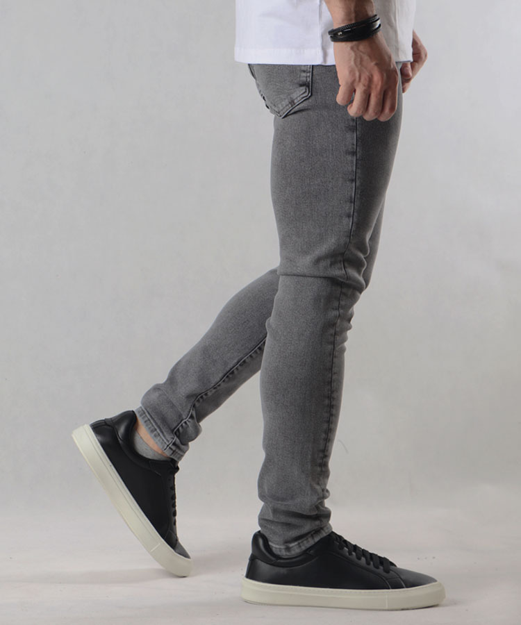 شلوار جین اسکینی مردانه طوسی 3710