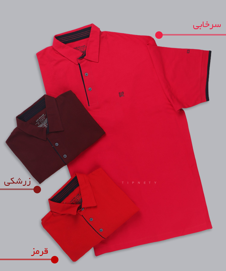                                                         زرشکی قرمز سرخابی   تیشرت سایز بزرگ 5335  - تصویر 3