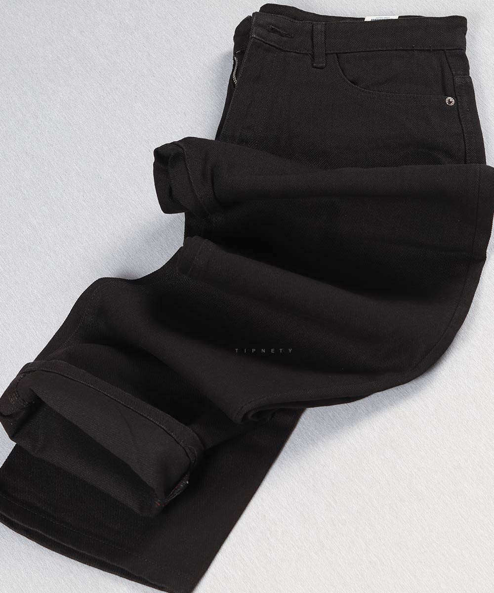 شلوار جین بگ مردانه مشکی و ساده 0849