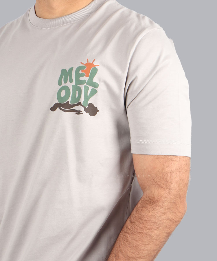                                                                                                     مشکی طوسی سبز سفید تیشرت چاپی 1329  - تصویر 4