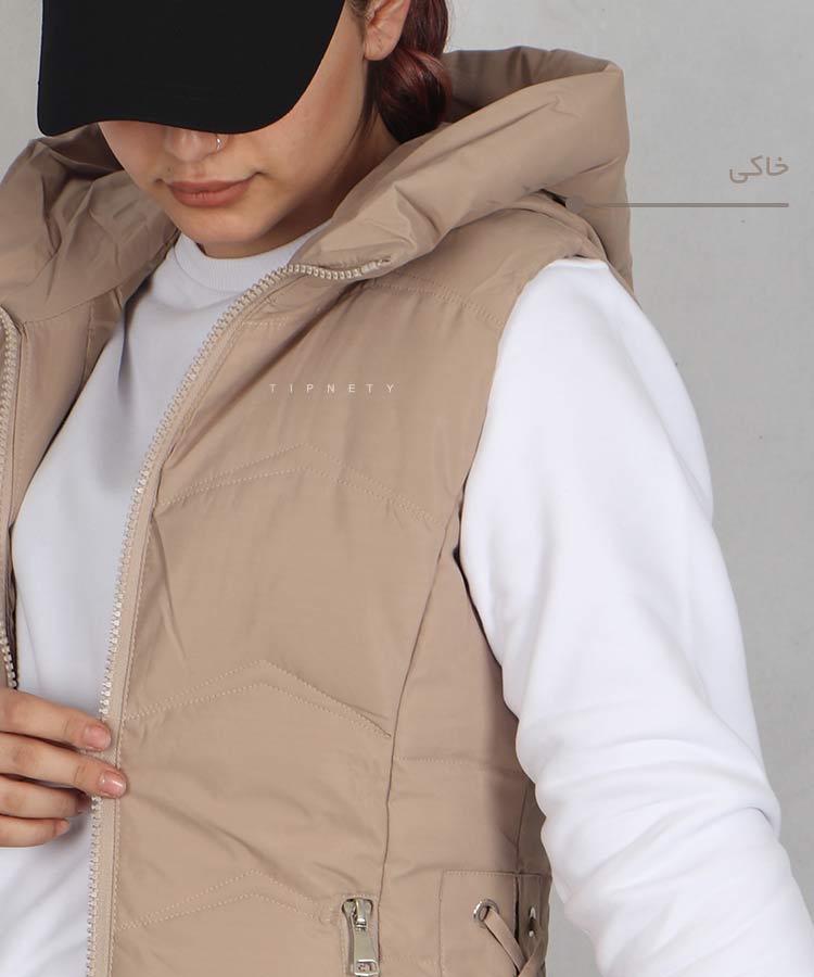                                                                                                                                                                           مشکی کرم خاکی سبز زمستانه کاپشن 9601  - تصویر 5