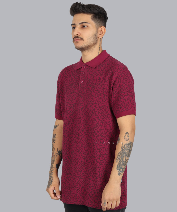             شکلاتی     ملانژ                                                                                     خردلی بنفش آجری تیشرت یقه دار 1442  - تصویر 6