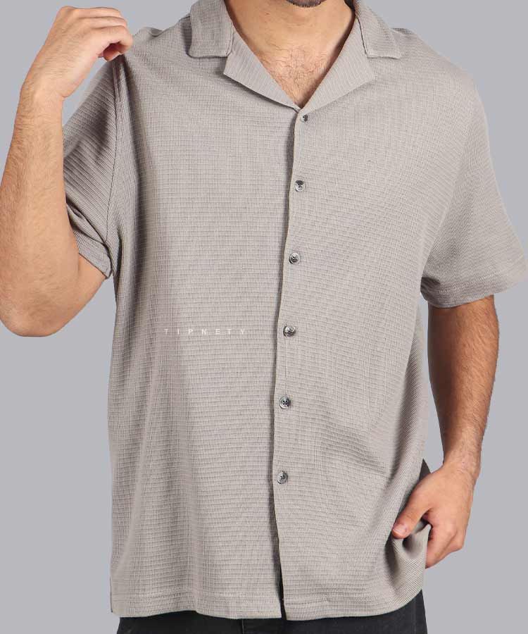                                                                 سفید مشکی طوسی پیراهن یقه انگلیسی 1162  - تصویر 4