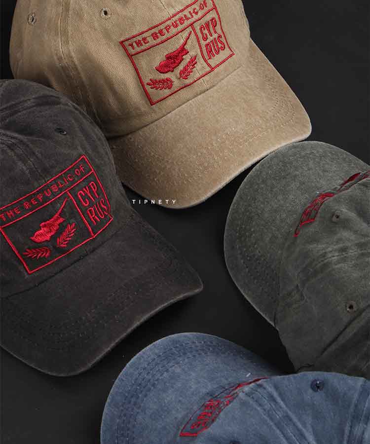 کلاه کپ کتان طرح قبرس Cyprus کد 2124