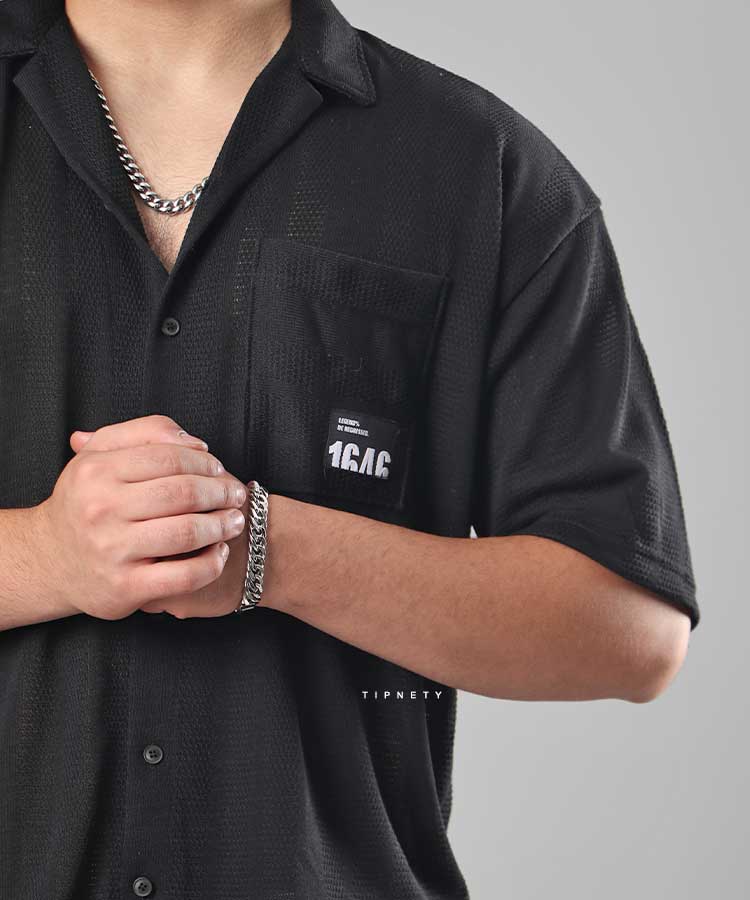                                                                                 مشکی سفید طوسی سبز پیراهن یقه انگلیسی 0765  - تصویر 8