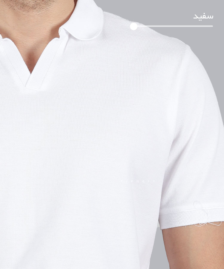                                                                         مشکی سبز سفید تیشرت یقه دار 0562  - تصویر 6