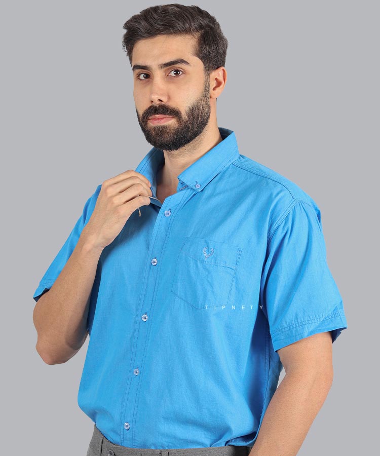                                                                                                                                                       زرشکی آبی روشن کرم روشن کاربنی نفتی ذغالی طوسی روشن پیراهن آستین کوتاه کلاسیک 1403  - تصویر 12