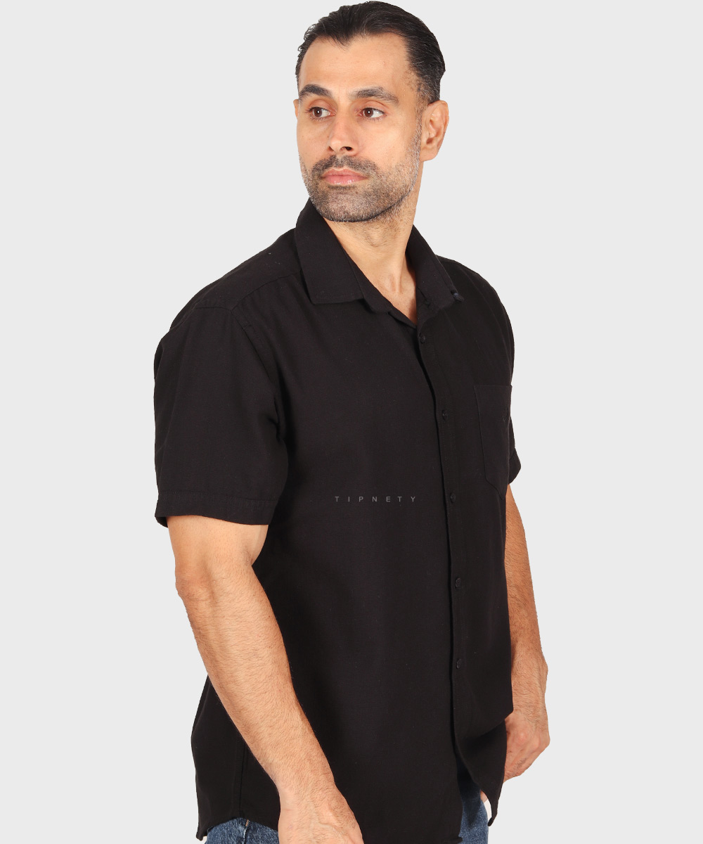         مشکی پیراهن آستین کوتاه کلاسیک 0101  - تصویر 5