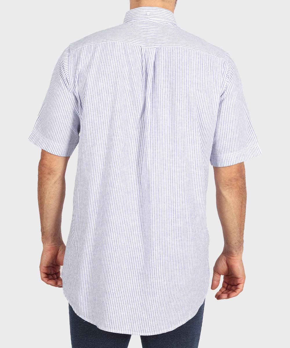     آبی پیراهن آستین کوتاه کلاسیک 1883  - تصویر 5