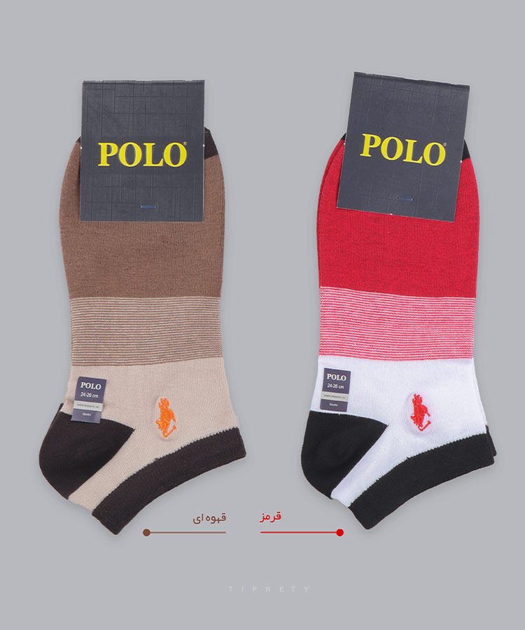                                           سبز سورمه ای قرمز زرد قهوه ای آبی جوراب مچی 9006  - تصویر 2