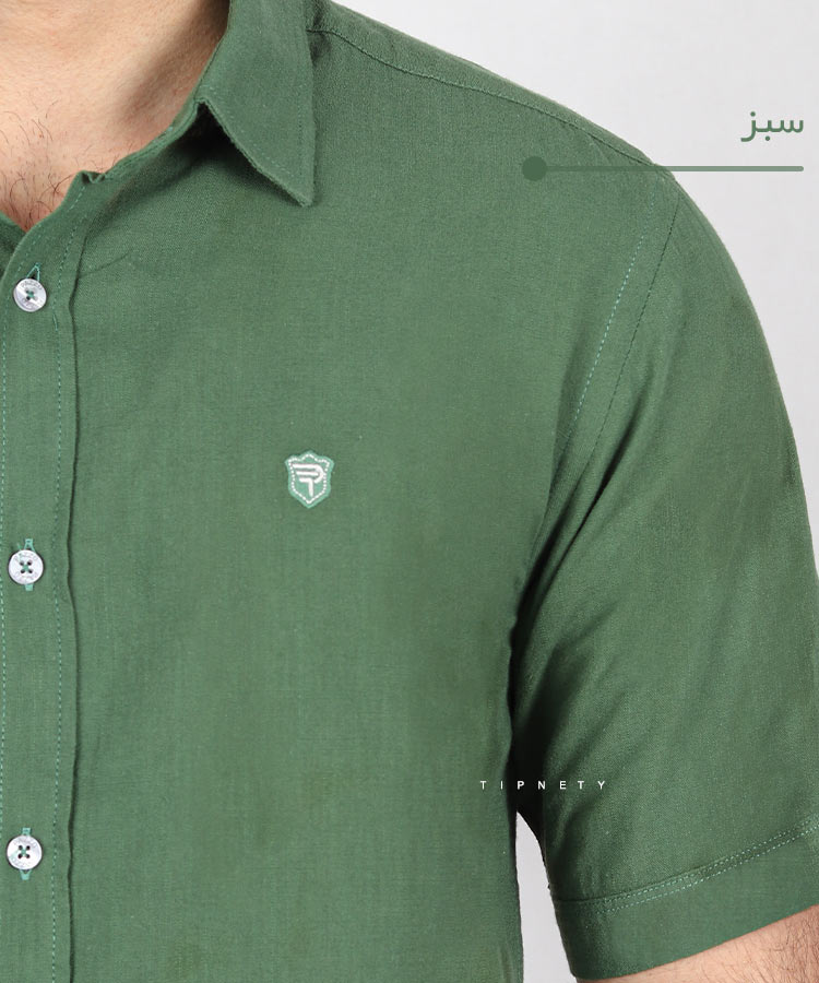                     لجنی زیتونی سبز آبی روشن آبی تیره سفید صدری سورمه ای خاکی پیراهن آستین کوتاه فیت 0876  - تصویر 12