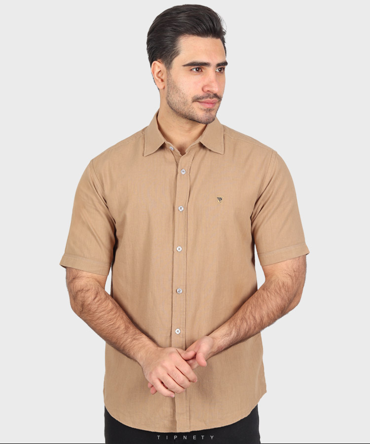                                                                                 لجنی زیتونی سبز آبی روشن آبی تیره سفید صدری سورمه ای خاکی پیراهن آستین کوتاه فیت 0876  - تصویر 9