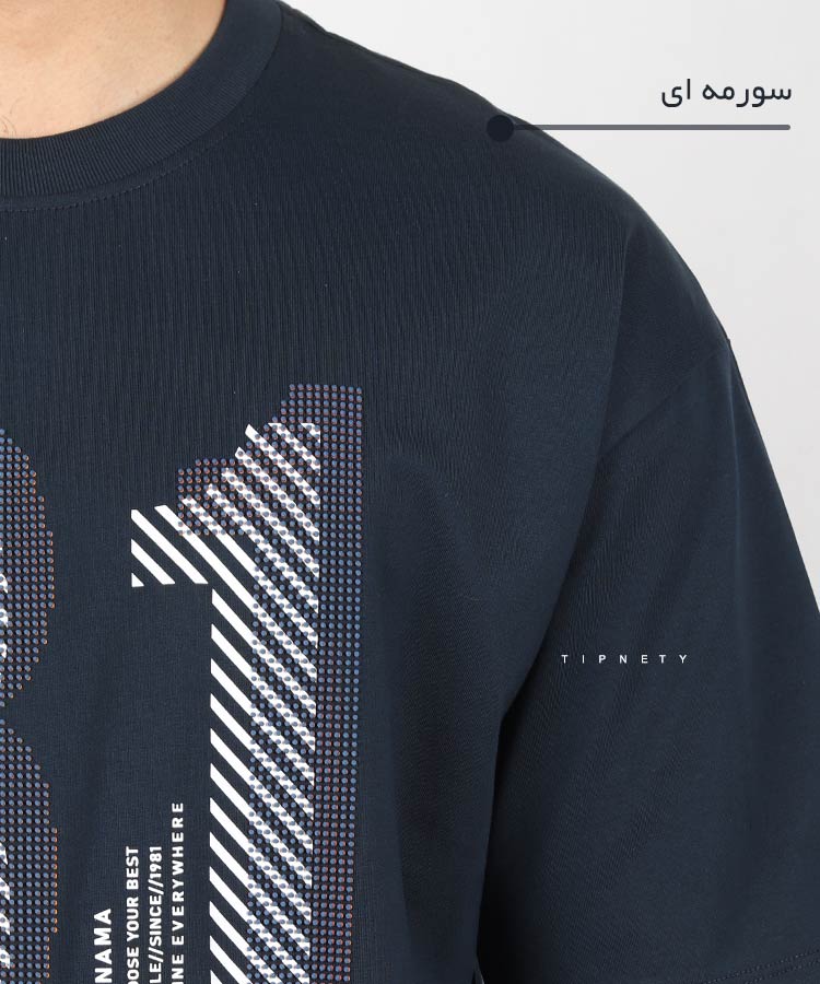                                                                       سورمه ای قهوه ای دودی مشکی سفید استخوانی تیشرت لش 1617  - تصویر 9