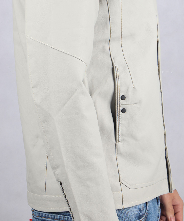                                                                                                                                         عسلی طوسی مشکی زمستانه کت چرم 2319  - تصویر 10