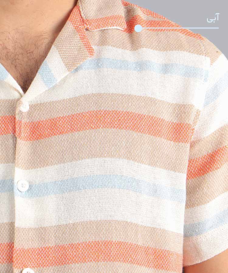                                                 خردلی سبز آبی پیراهن یقه انگلیسی 1155  - تصویر 5