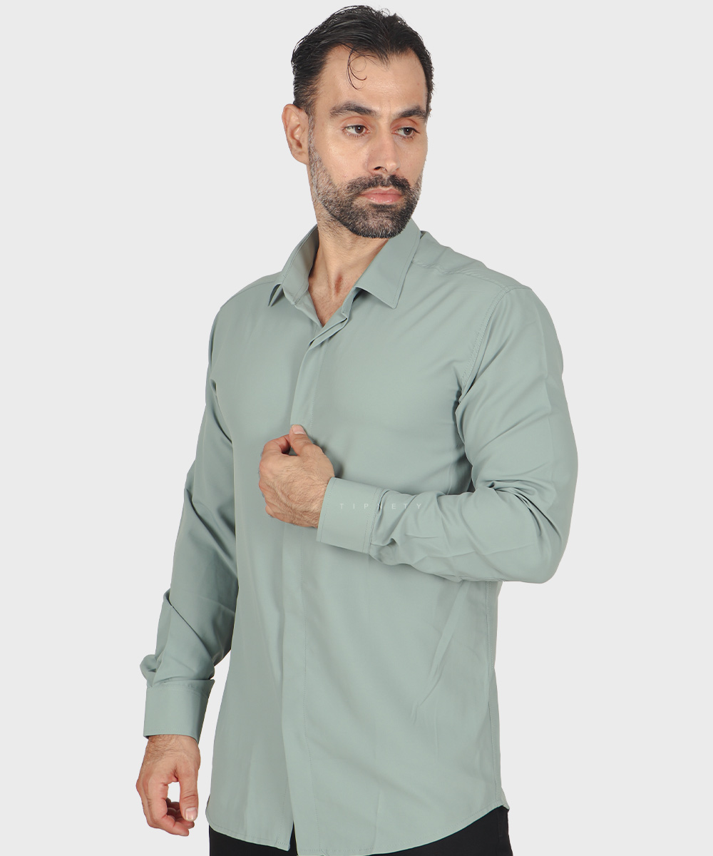                                                                                                       سفید یشمی کاربنی یاسی طوسی تیره سورمه ای سبز نفتی آبی تیره صدری زرشکی آبی روشن طوسی روشن کرم نوک مدادی کله غازی پیراهن آستین بلند فیت 0900  - تصویر 3