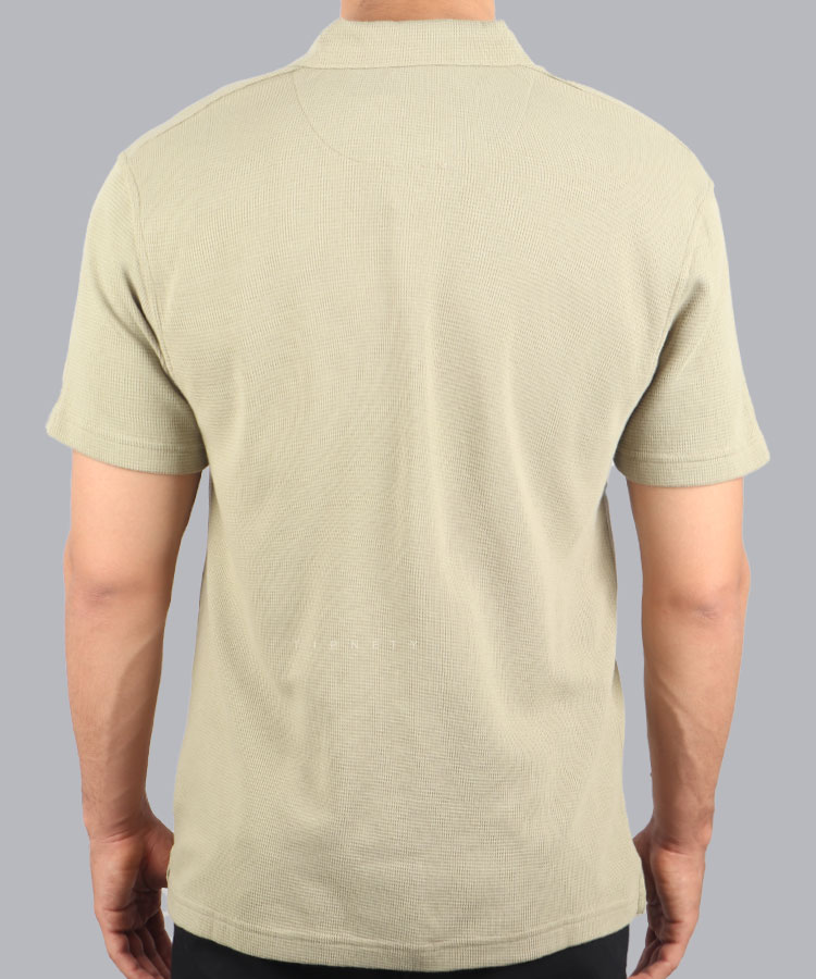                                                                       دودی کرم قهوه ای صدری تیشرت یقه دار 3205  - تصویر 11