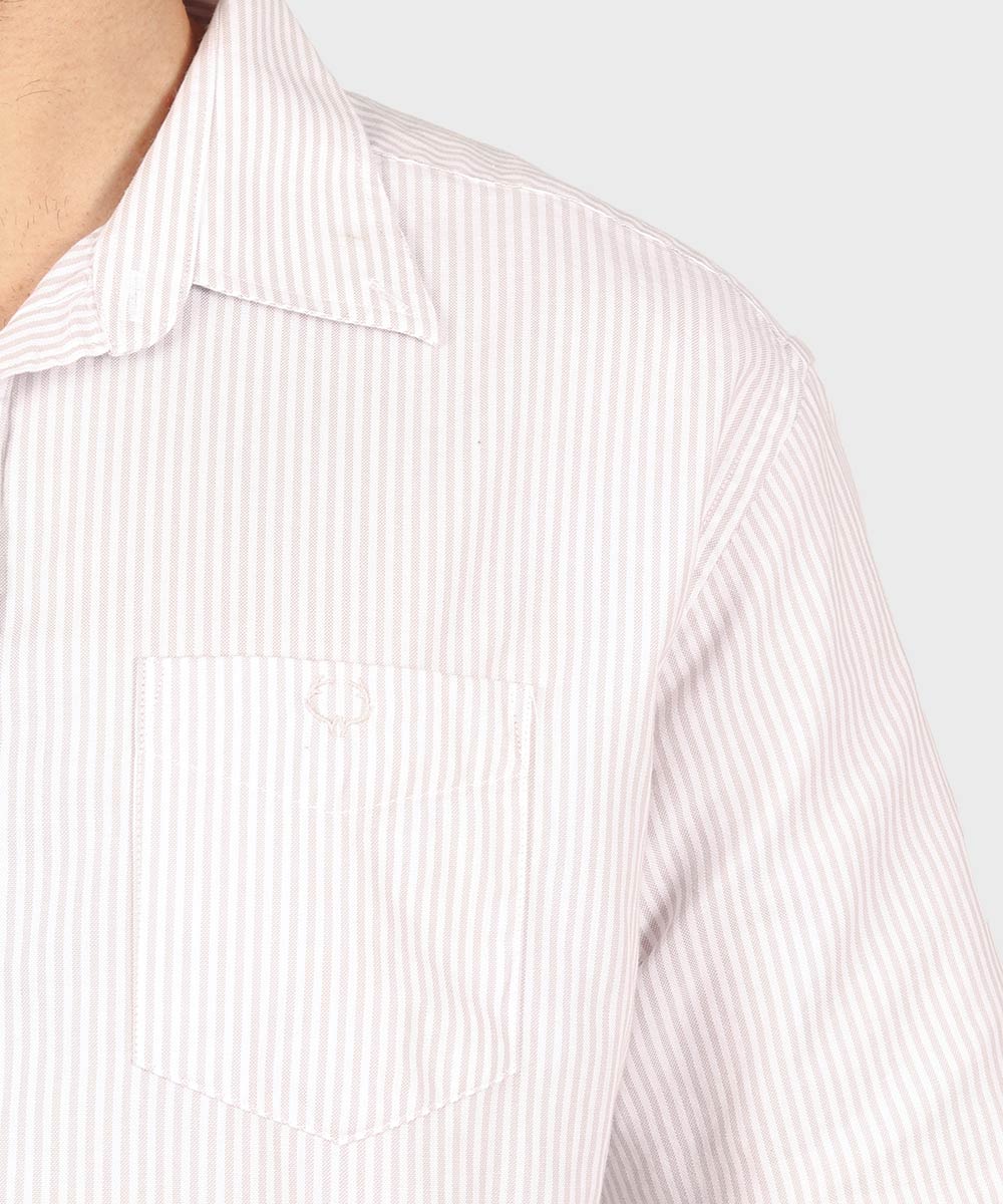 پیراهن لینن مردانه آستین کوتاه و راه راه 1292