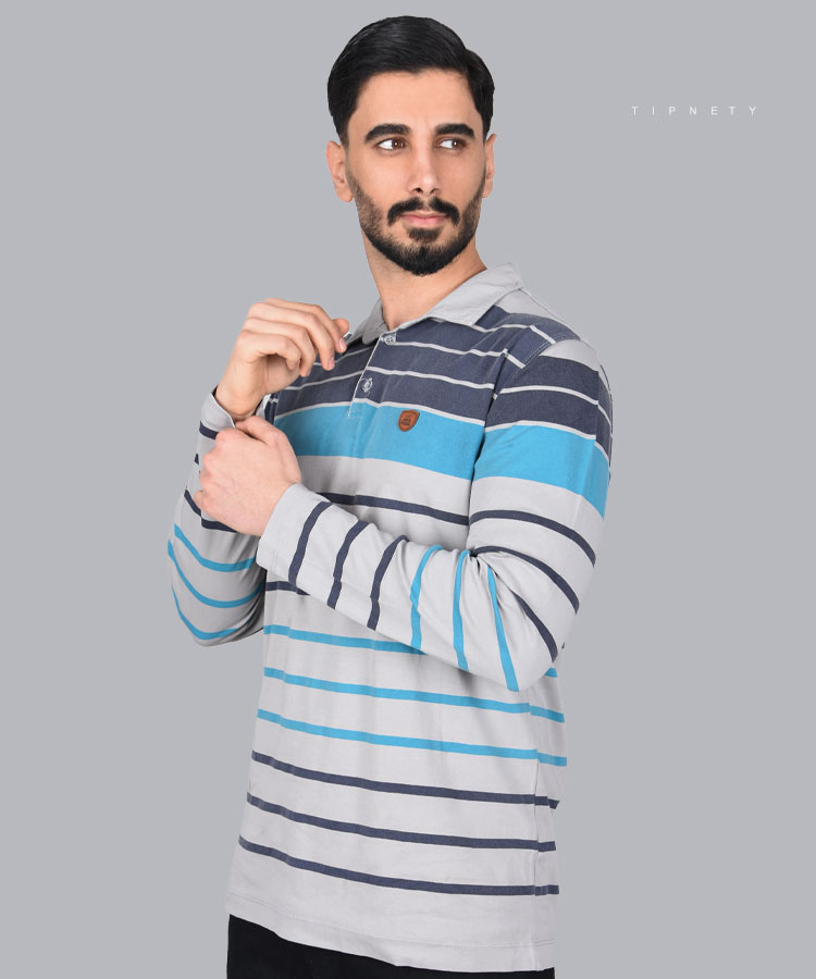 تیشرت یقه دار مردانه آستین بلند 1204