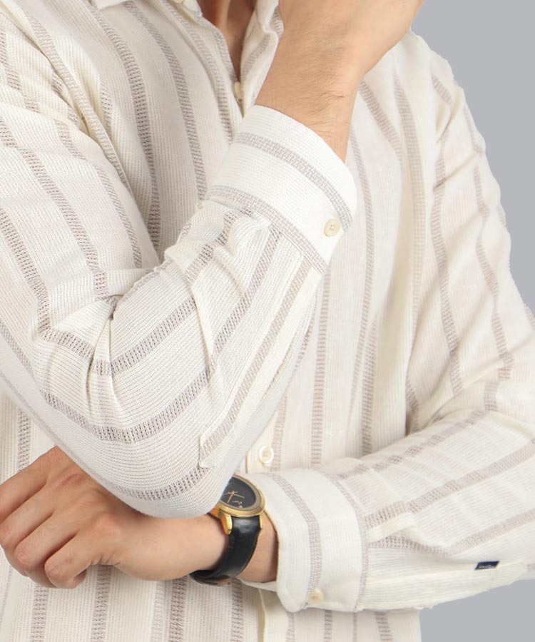                         کرم پیراهن آستین بلند فیت 5219  - تصویر 3