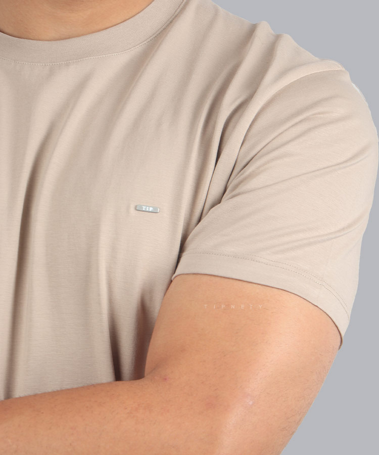                             کرم تیره تیشرت بیسیک 9121  - تصویر 3